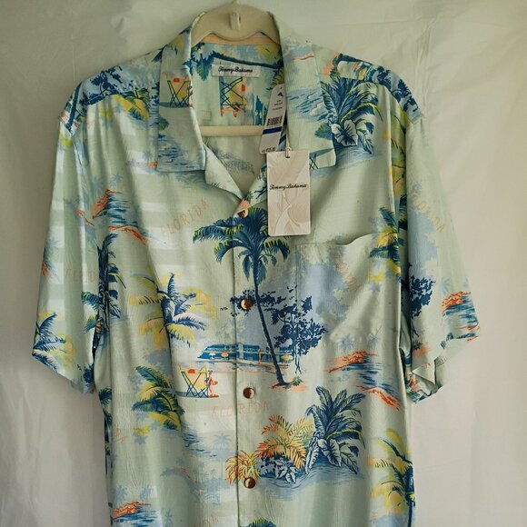 Tommy Bahama men  shirt Florida Palms Size XL NWT - Picture 1 of 7